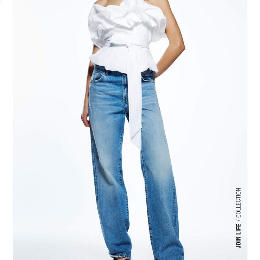 White Zara shirt with ruffle (sold out)